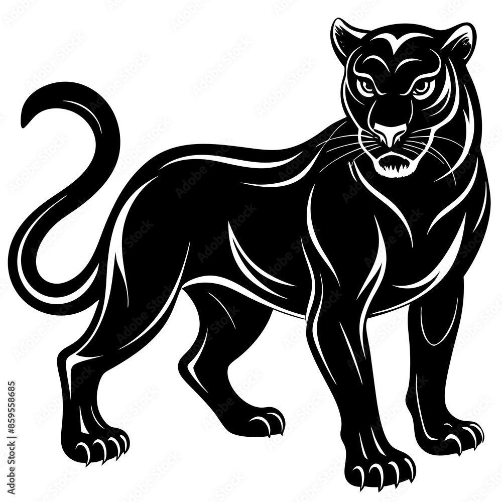 Obraz premium black and white tiger