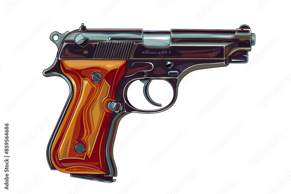 Automatic pistol on a transparent background Automatic pistol on a transparent background