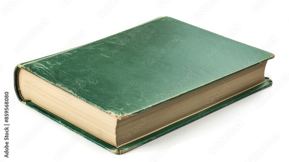 Green book side isolated on white with clipping path high res files Green book side isolated on white with clipping path high res files