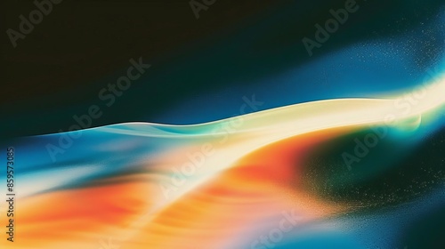 Abstract wave patterns, dark background, fluid motion, futuristic, holographic