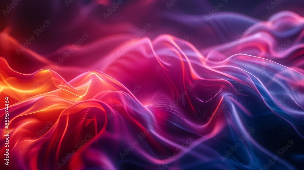 Gradient light waves, dark background, fluid motion, vibrant colors Gradient light waves, dark background, fluid motion, vibrant colors