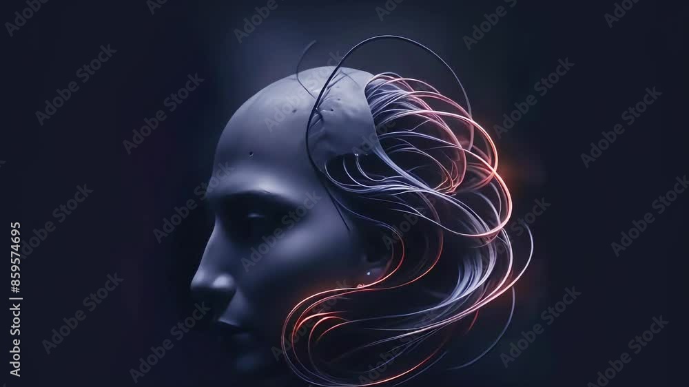 artificial human head with wares artificial human head with wares