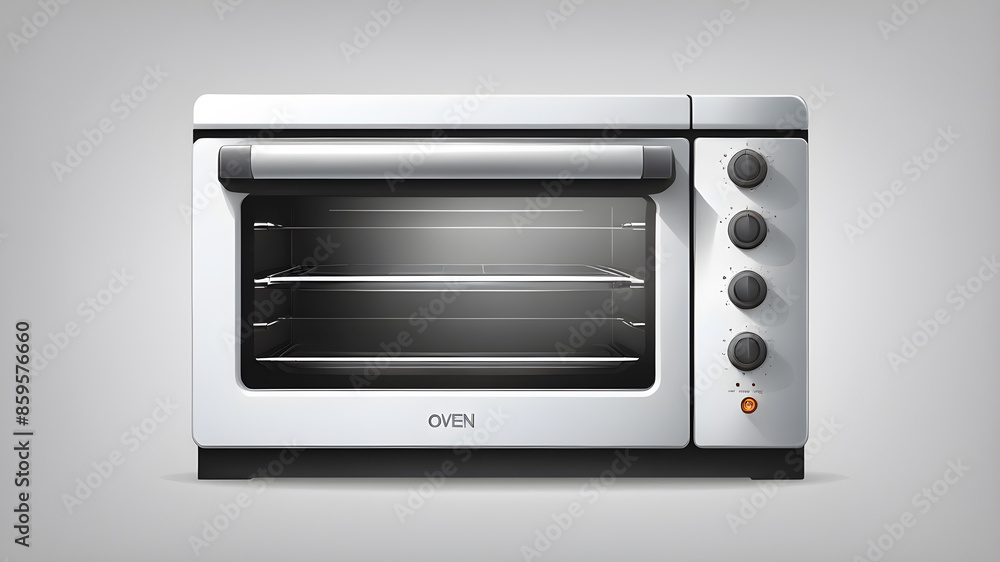 Fototapeta premium Oven logo icon on white background, Generative AI