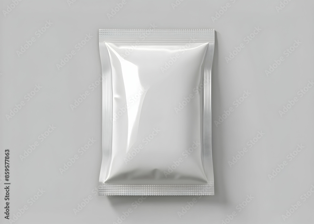 White Glossy Sachet Pack Mockup White Glossy Sachet Pack Mockup