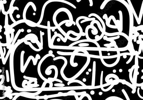 Seamless pattern with hand drawn brush strokes. Ink illustration. 