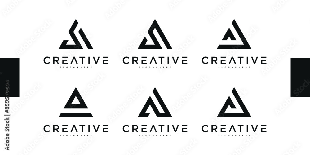 Set of abstract initial letter A logo design. Premium Vector Set of abstract initial letter A logo design. Premium Vector