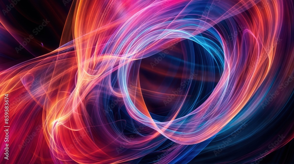 Abstract digital artwork featuring swirling light in vibrant colors Abstract digital artwork featuring swirling light in vibrant colors