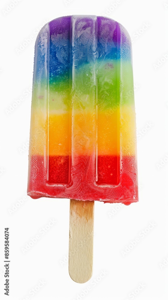 Rainbow frozen juice on a white background Rainbow frozen juice on a white background