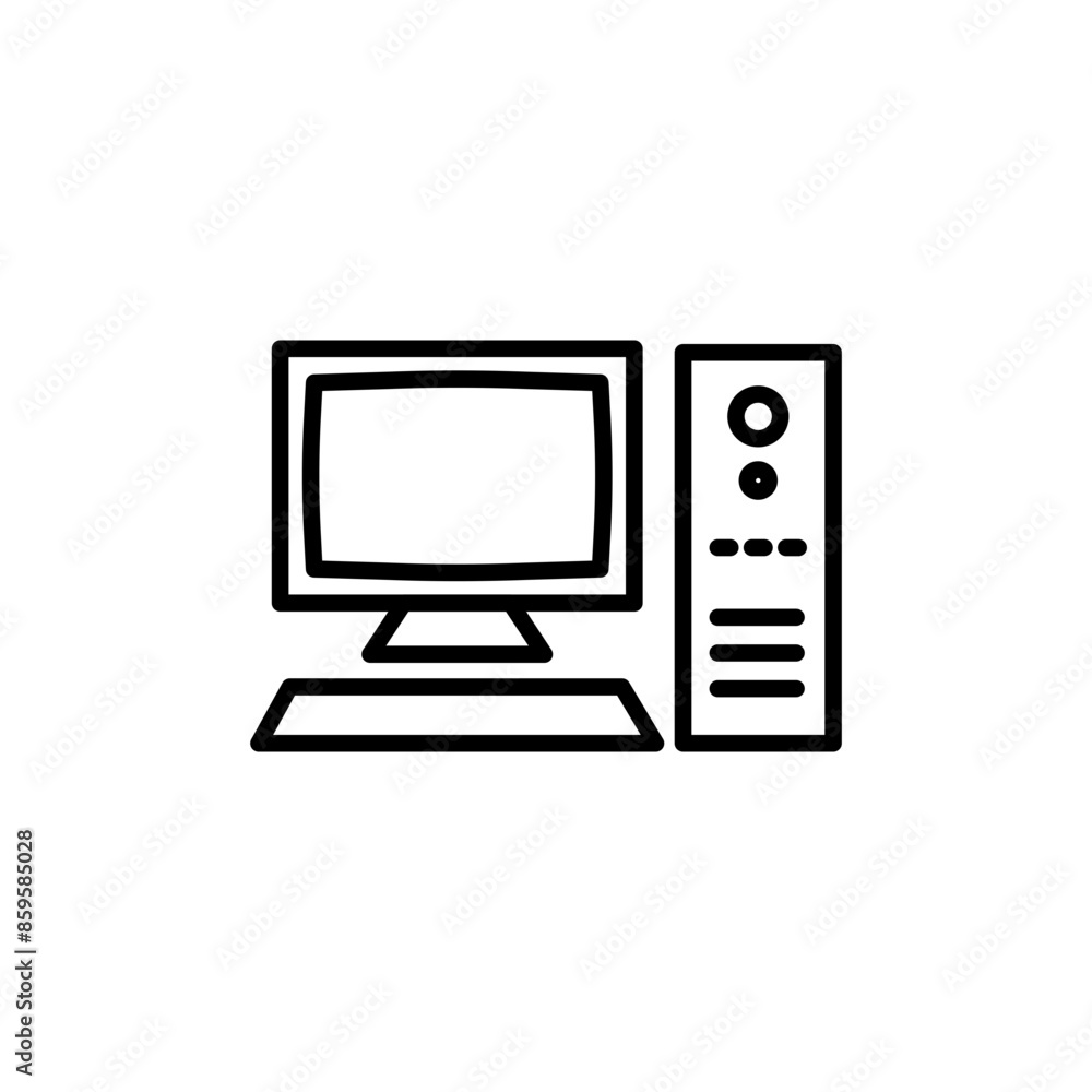 Desktop Computer Icon Perfect for Technology and IT Services Desktop Computer Icon Perfect for Technology and IT Services