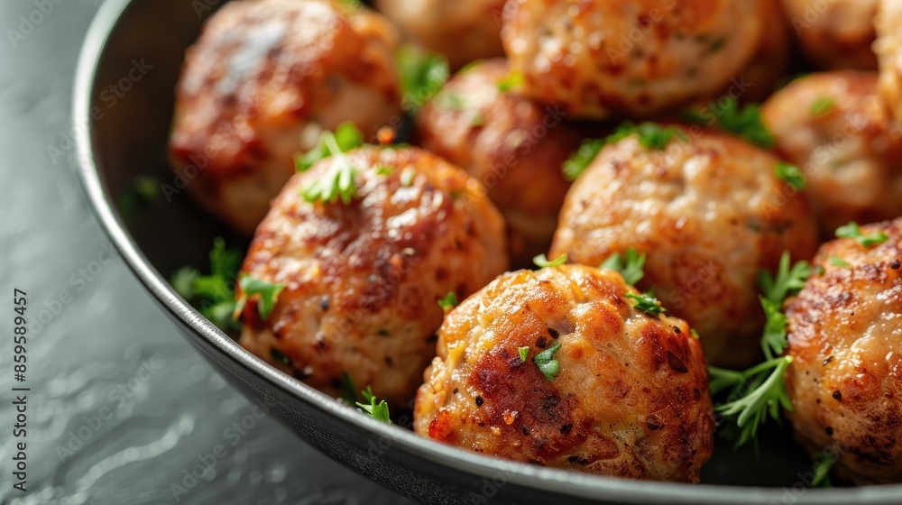 Close Up of Scandinavian Fish Meatballs Fiske Frikadelle Close Up of Scandinavian Fish Meatballs Fiske Frikadelle