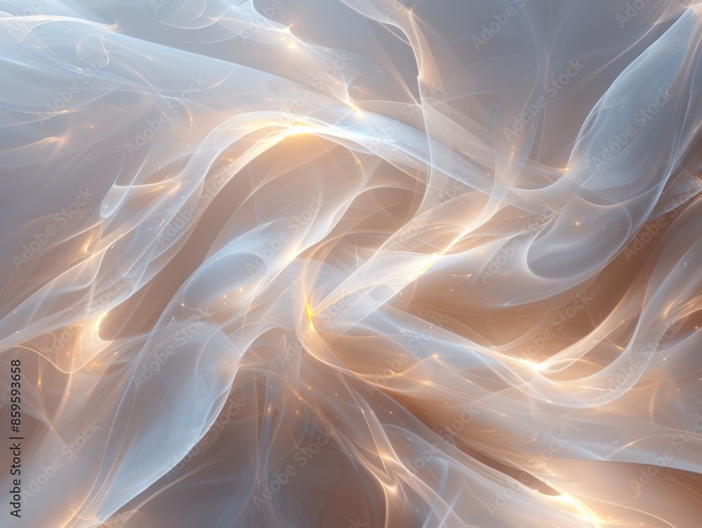 Delicate wispy light forms with soft glowing accents Delicate wispy light forms with soft glowing accents