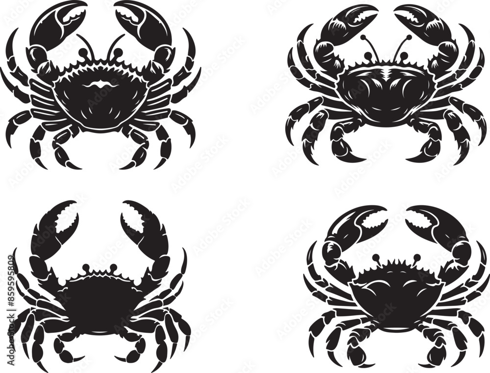 Crab vector silhouette image Crab vector silhouette image