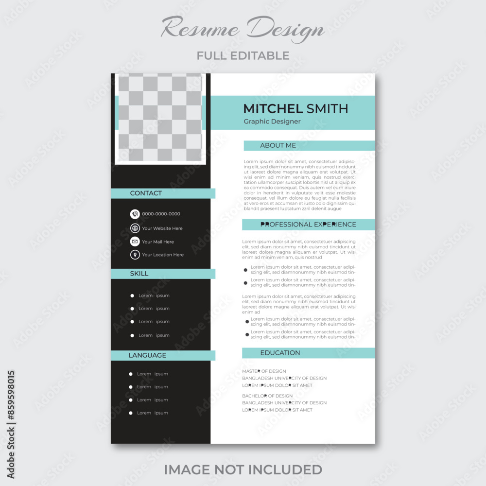 Vector vector minimalist CV resume template business layout vector clean for job applications in a4 size Vector vector minimalist CV resume template business layout vector clean for job applications in a4 size