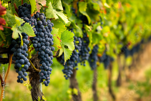 Wallpaper Mural A serene vineyard in autumn with rich green foliage and purple grape, highlighting harvest bounty  Torontodigital.ca