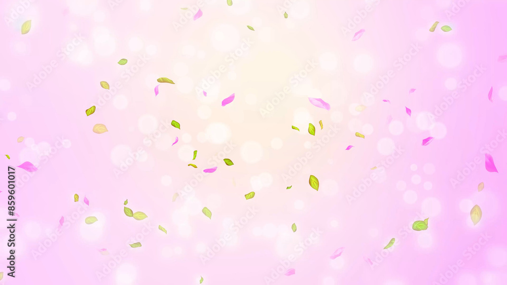 Spring cherry blossom petals and leaves, nature gradient design element Spring cherry blossom petals and leaves, nature gradient design element