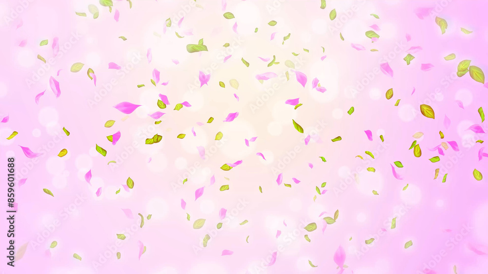 Spring cherry blossom petals and leaves, nature gradient design element Spring cherry blossom petals and leaves, nature gradient design element