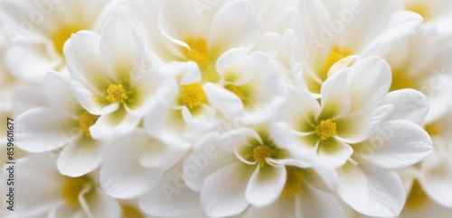 Delicate white flowers blooming in spring garden