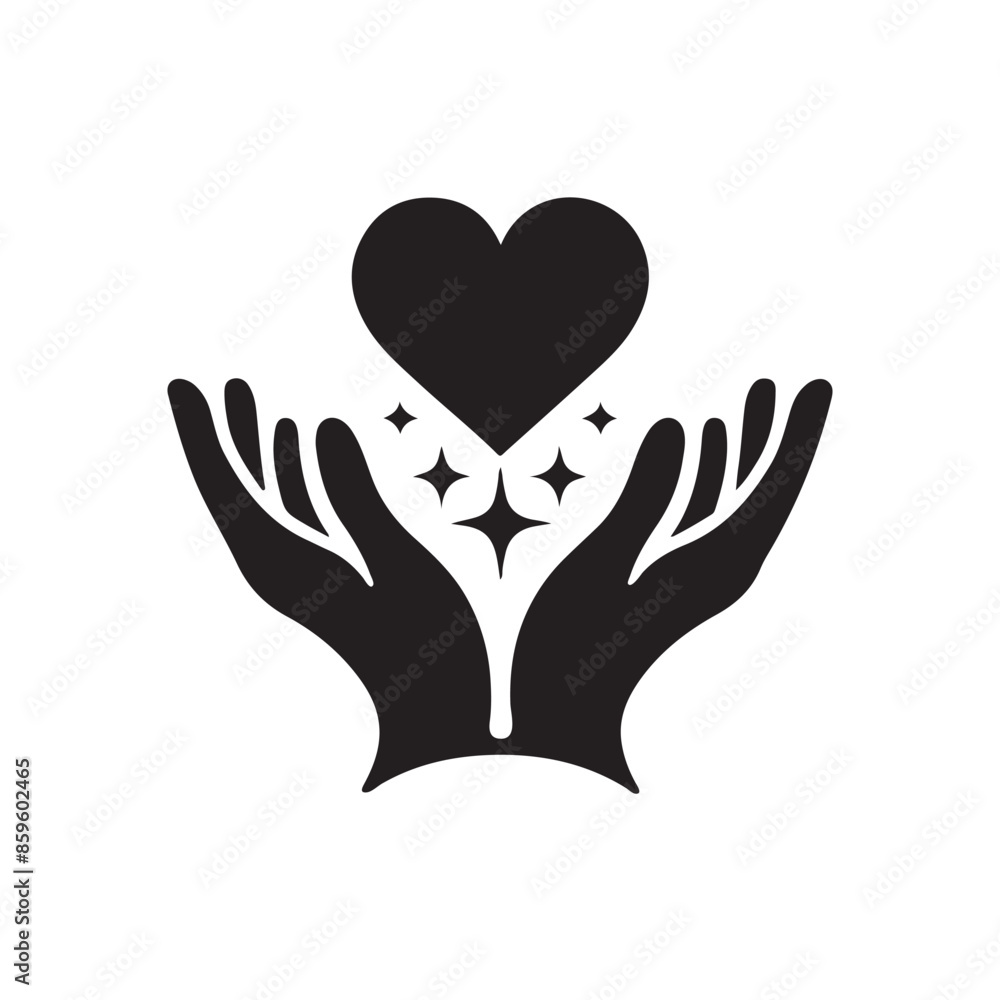 Heart vector icon, hand symbol. Simple, flat design for web or mobile app Heart vector icon, hand symbol. Simple, flat design for web or mobile app