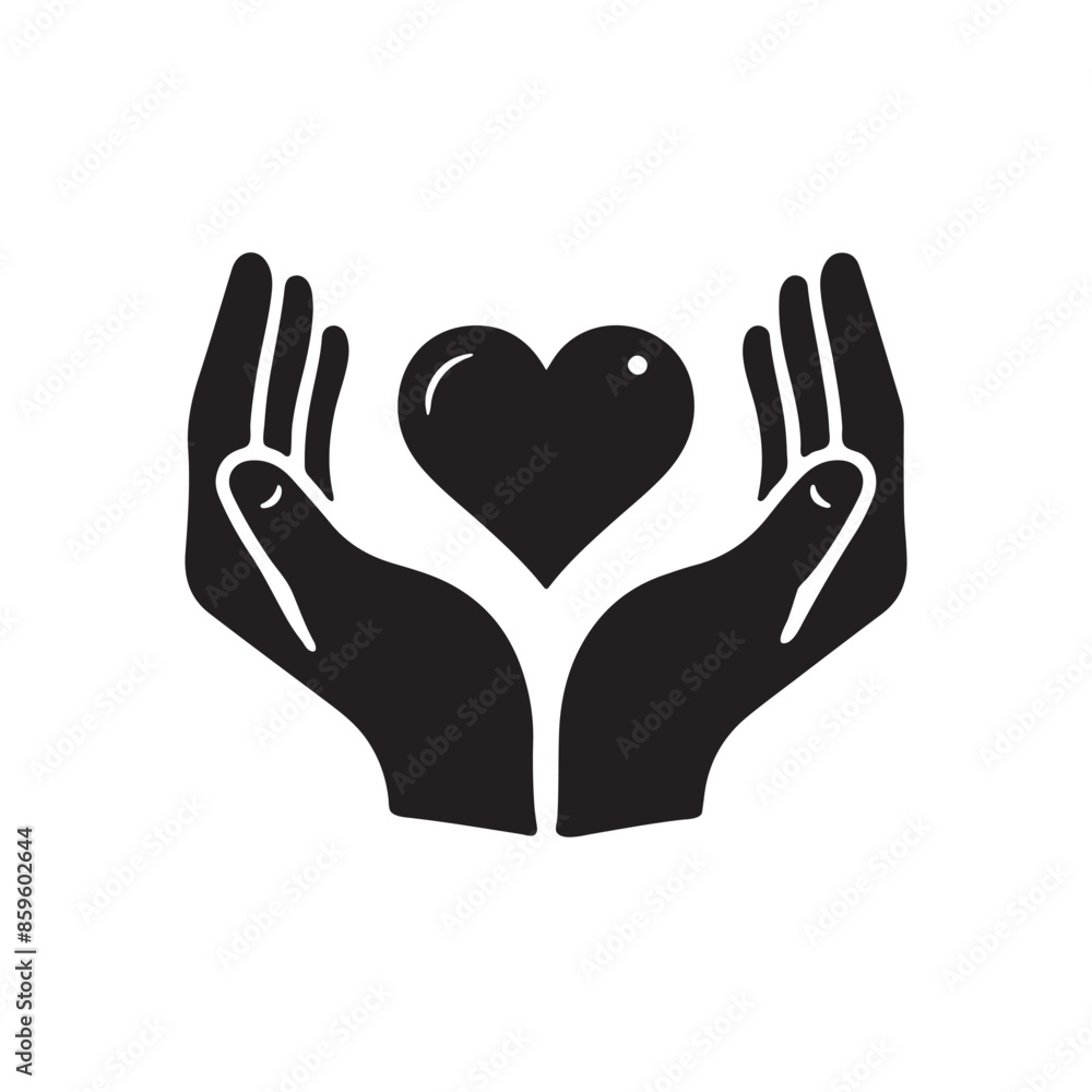 Heart vector icon, hand symbol. Simple, flat design for web or mobile app Heart vector icon, hand symbol. Simple, flat design for web or mobile app