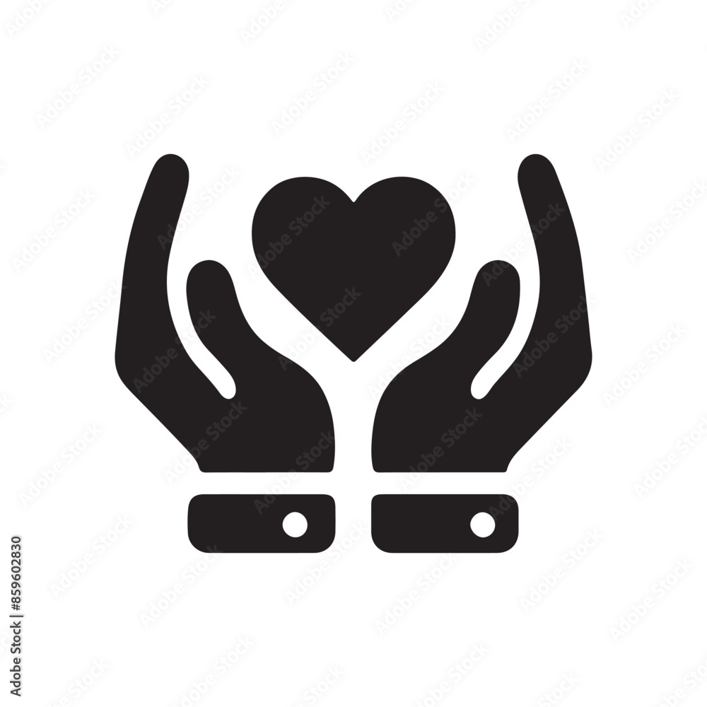 Heart vector icon, hand symbol. Simple, flat design for web or mobile app Heart vector icon, hand symbol. Simple, flat design for web or mobile app