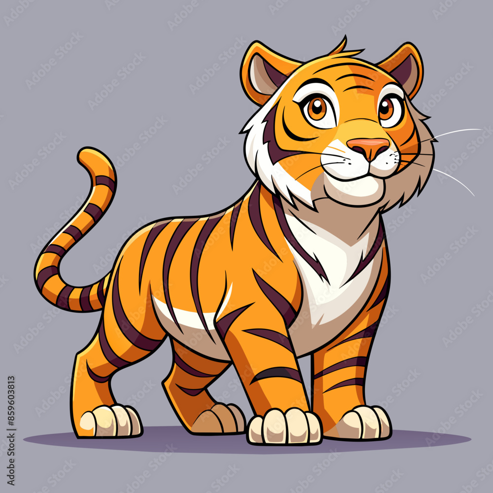 Cartoon Tiger Vector for Kids� Books Cartoon Tiger Vector for Kids� Books