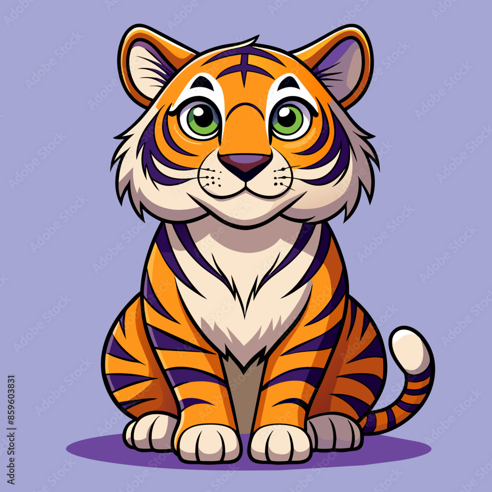 Cute Tiger Vector for Kids� Wall Art Cute Tiger Vector for Kids� Wall Art