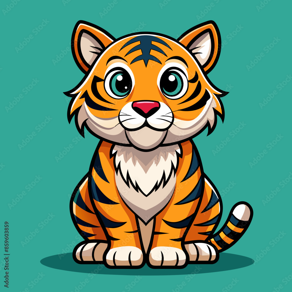 Adorable Tiger Cartoon Vector for Kids� Crafts Adorable Tiger Cartoon Vector for Kids� Crafts