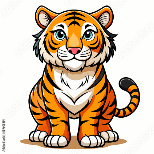 Adorable Tiger Cartoon Vector for Kids� Gifts