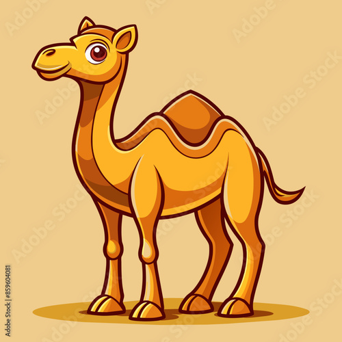 Colorful Camel Cartoon Vector Concept