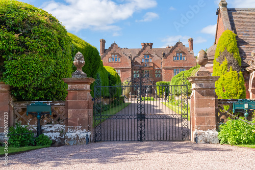 Front view of an English stately home, Attractive English Mansion House