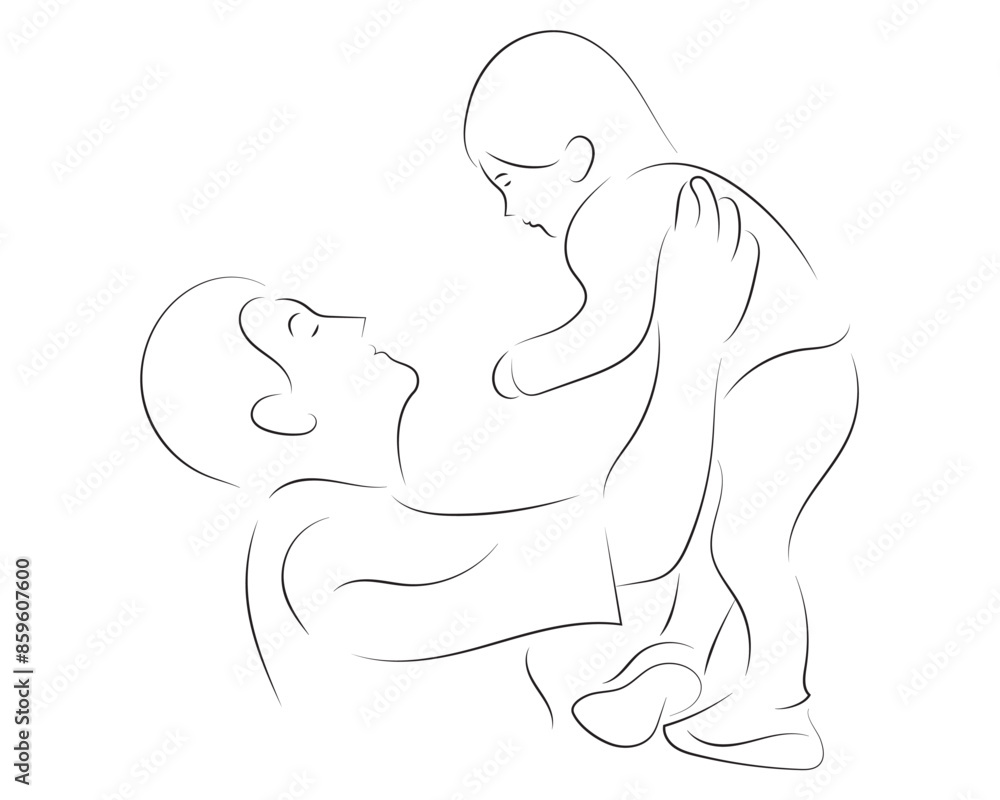 Father and son stylized vector symbol. father and son illustration Father and son stylized vector symbol. father and son illustration