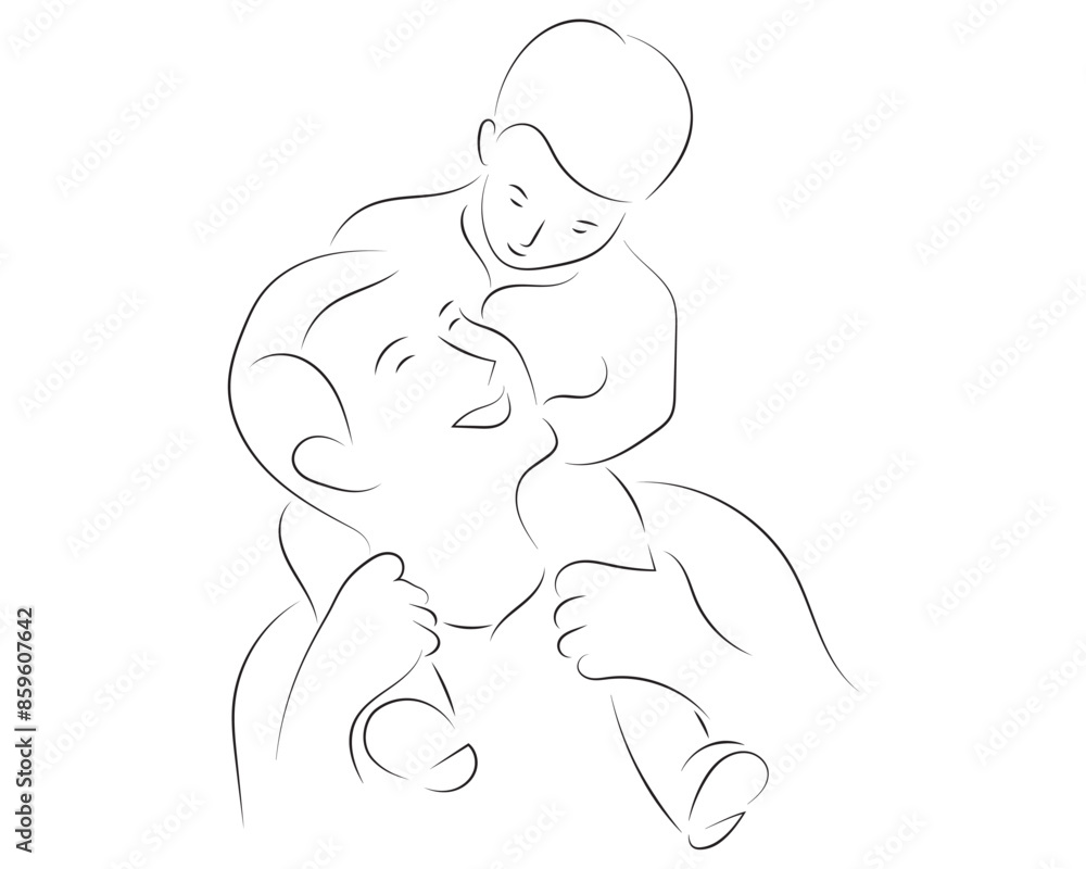 Father and son stylized vector symbol. father and son illustration Father and son stylized vector symbol. father and son illustration