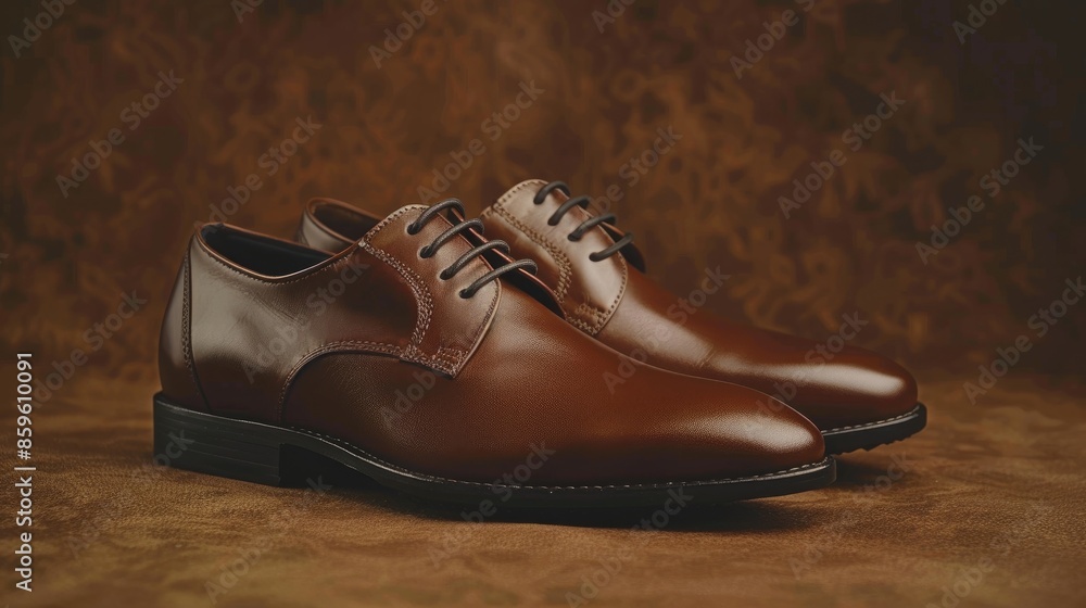 Fashionable men s classic leather shoes with space for text Fashionable men s classic leather shoes with space for text