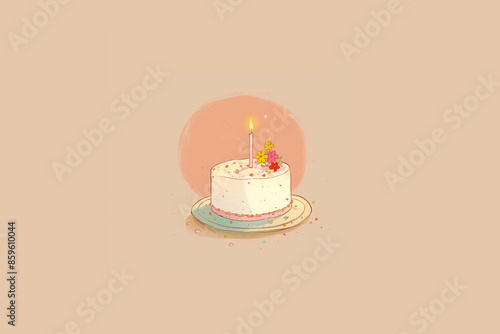 birthday cake with candles card