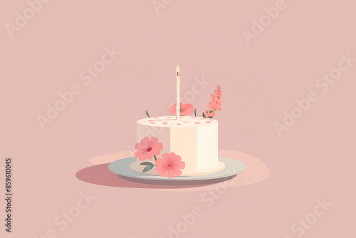 birthday cake with candles card