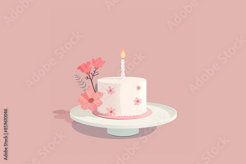 birthday cake with candles card