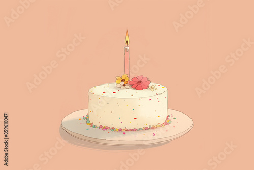 birthday cake with candles card