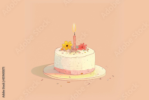 birthday cake with candles card