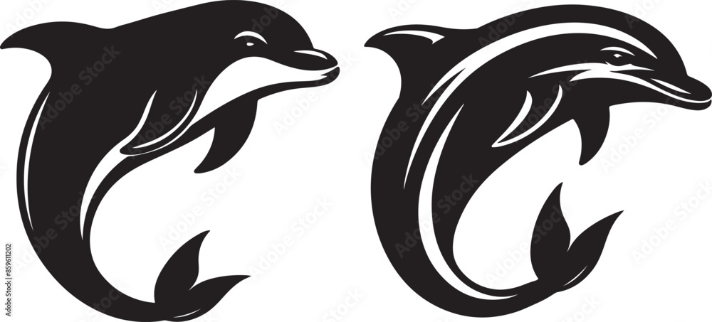 Obraz premium Dolphin vector silhouette image