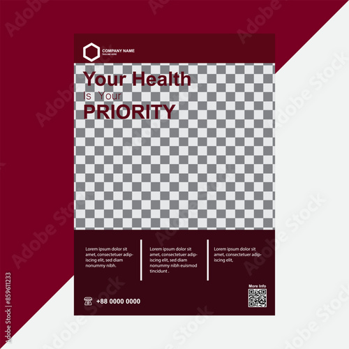 Health care cover template design for a report and medical brochure design, flyer, leaflets decoration for printing and presentation vector illustration