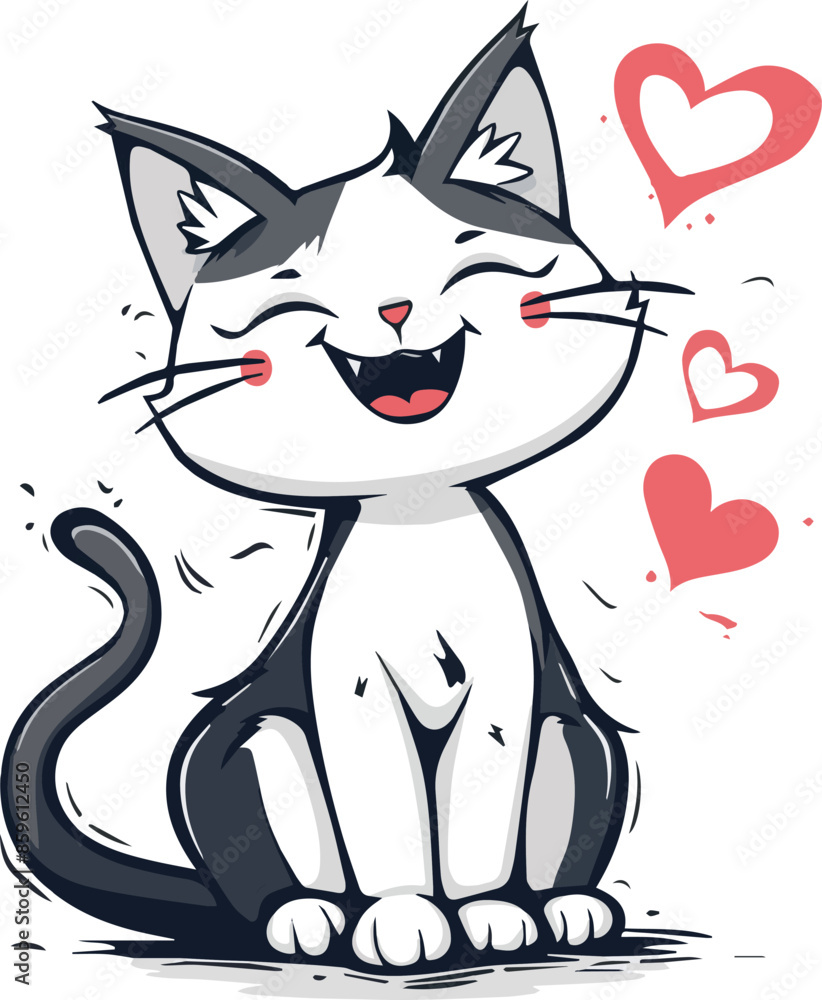 Obraz premium cat valentine Vector 