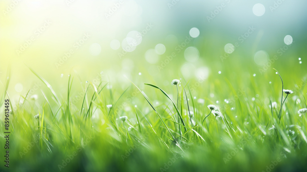 green grass with dew drops green grass with dew drops