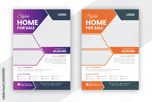 Creative House for Sale Flyer Templates, Stylish Real Estate Marketing Brochures