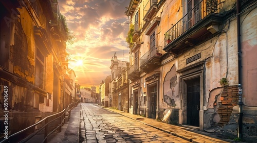 harm of the ancient cities of Europe Wonderful cityscape of Novara di Sicilia town Colorful spring sunrise in Sicily Italy Europe Beautiful world of Mediterranean countries : Generative AI #859616439