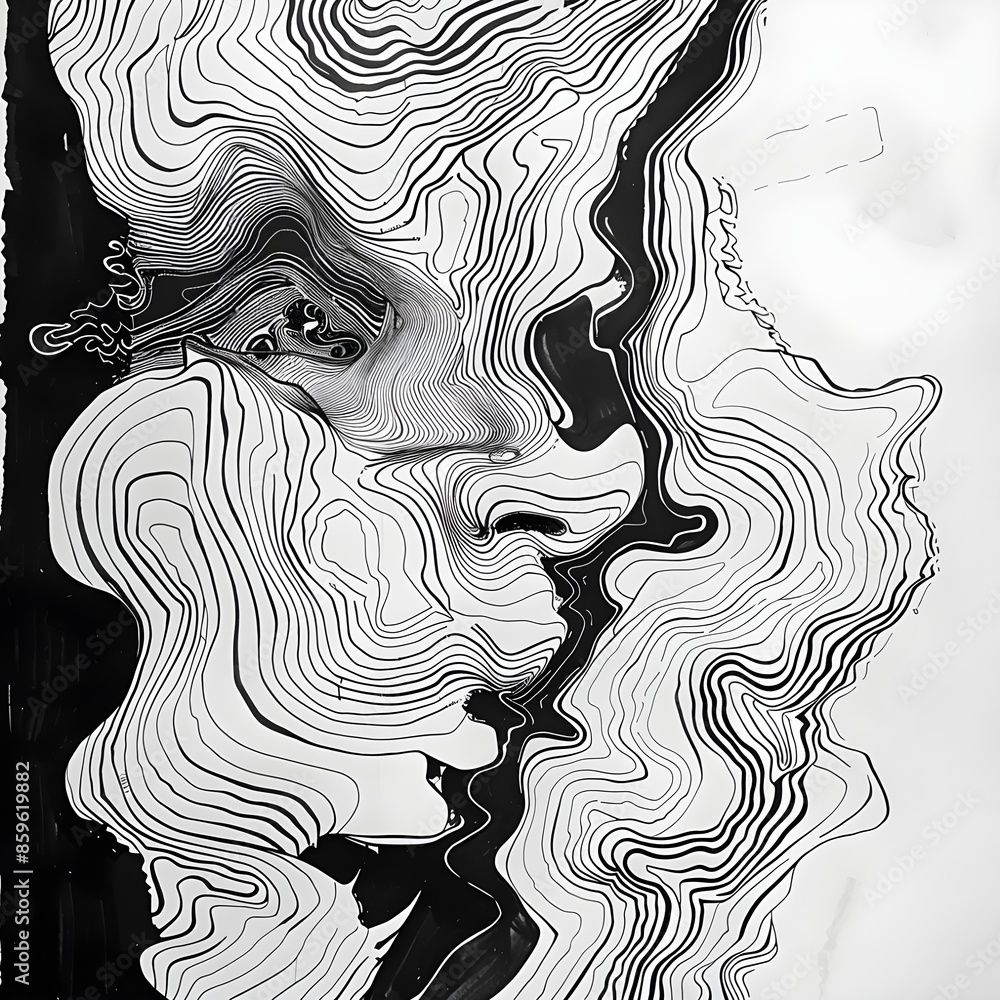 Abstract Line Art in Monochrome Abstract Line Art in Monochrome