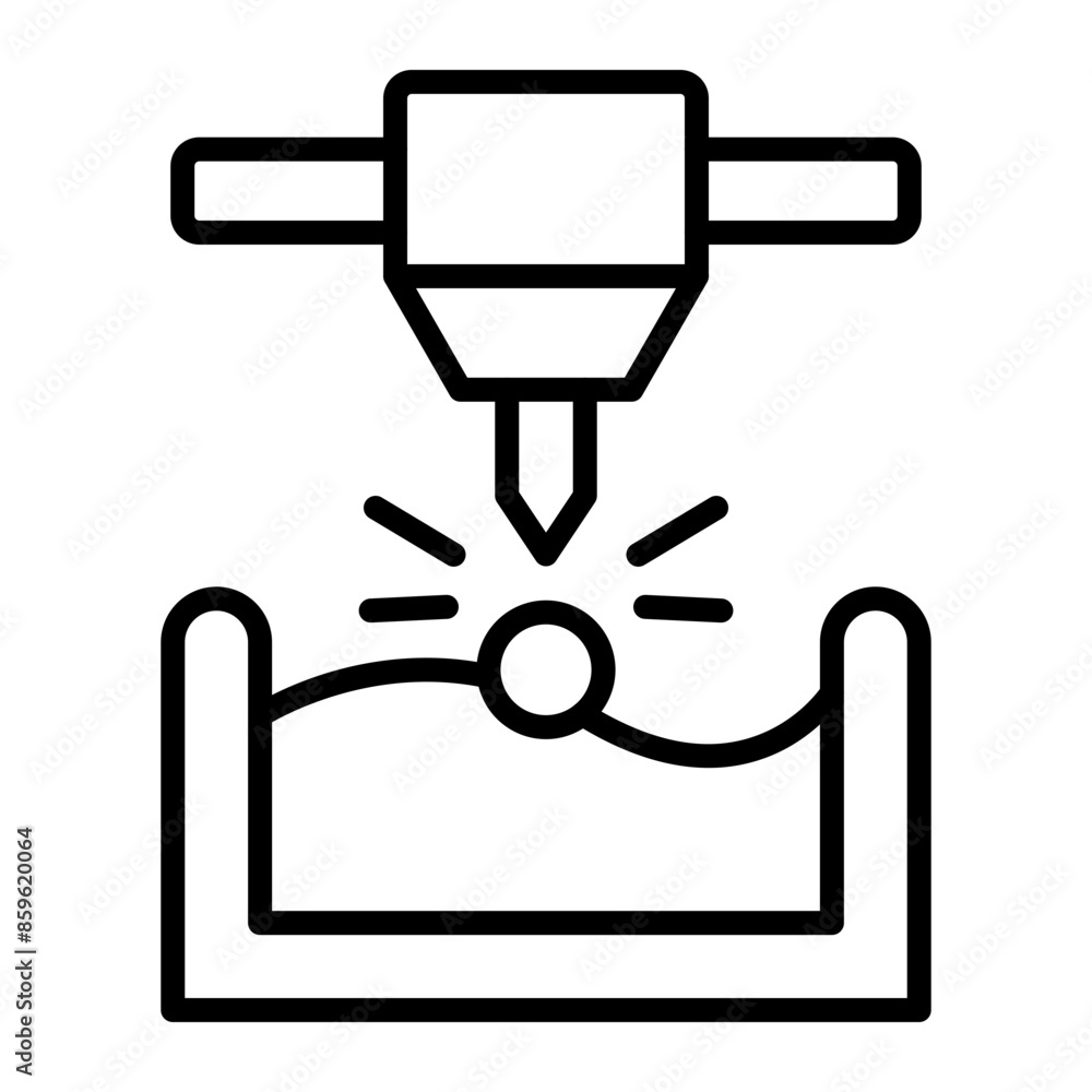 Stereolithography Line Icon Stereolithography Line Icon