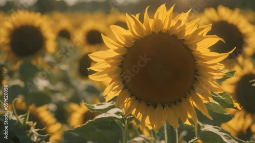 Sunflowers Unfolding in Gentle Sunlight