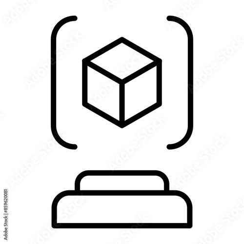 3d Scanner Line Icon