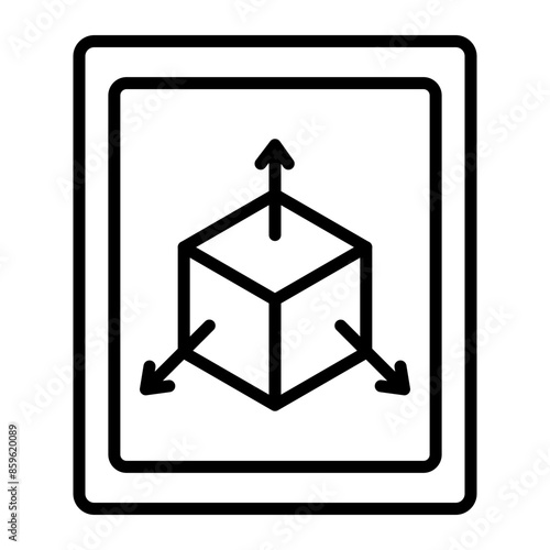 Three Dimensional Line Icon