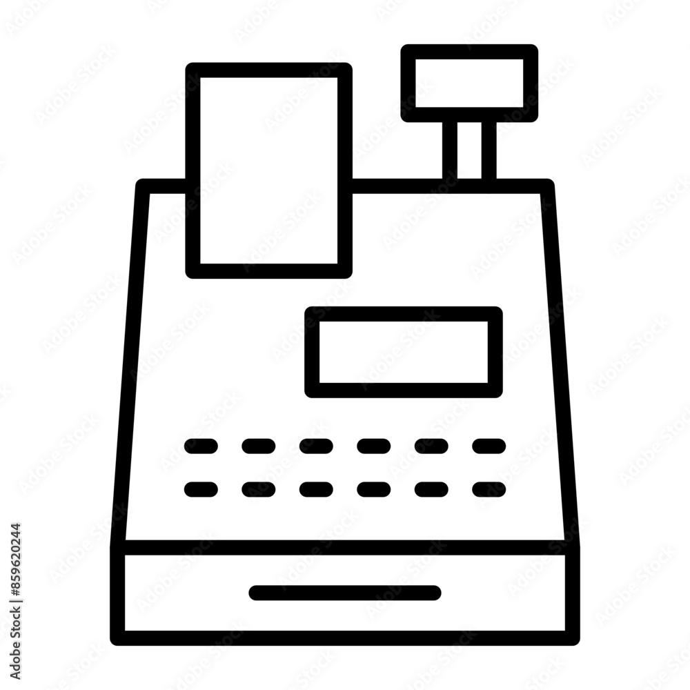 Cash Register Line Icon Cash Register Line Icon